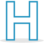 Icon showing the letter H