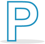 Icon showing the letter P