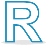Icon showing the letter R