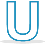Icon showing the letter U
