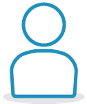 Illustrated icon of a single figure