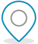 Illustrated icon of a map location pointer