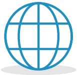 Illustrated icon of a globe