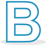 Icon showing the letter B
