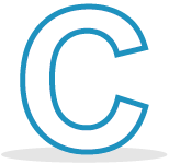 Icon showing the letter C