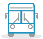 Illustrated icon of a bus