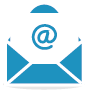 Icon showing an open envelope and a letter with an 'at' symbol on it