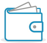 Icon style image of a wallet