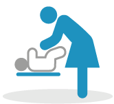 Icon style image of mother and baby