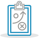 Clipboard with strategy graphics