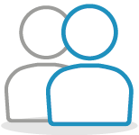 Icon style 2 people side by side