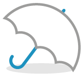 Icon of an open umberella