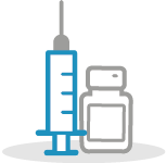 Icon of syringe and vial of vaccine