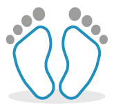 Icon style image of 2 feet