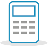 Icon style image of a calculator