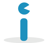 Part of the iMatter logo, a lowercase letter i with a quarter remove from the dot to form a mouth