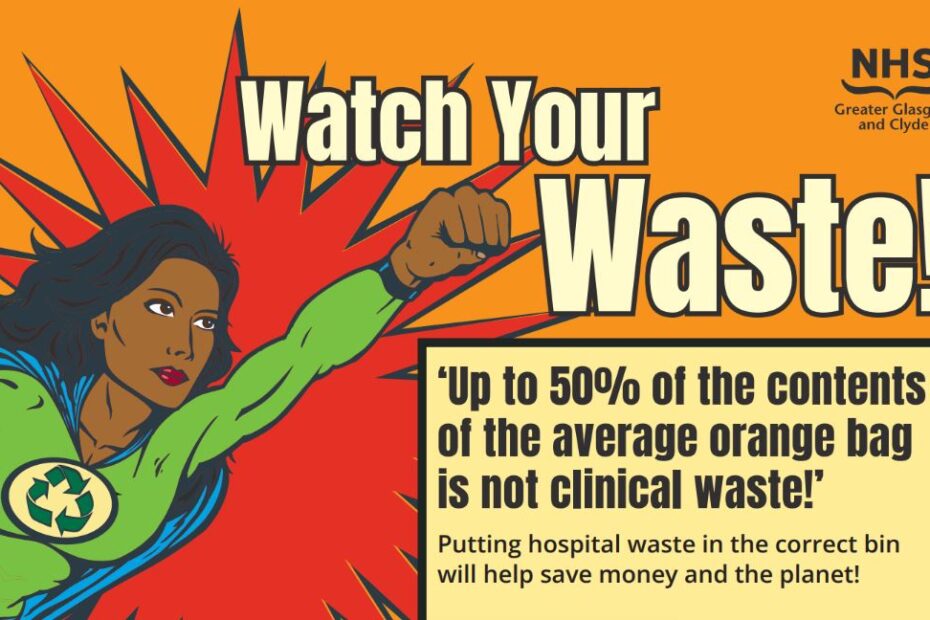 A superheroine launches a campaign to save money on waste disposal