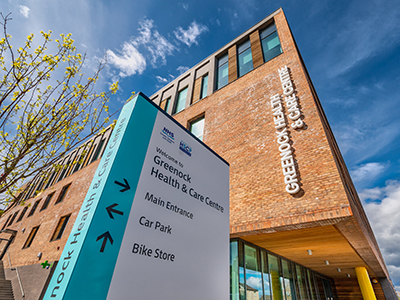 External photo of Greenock Health and Care Centre