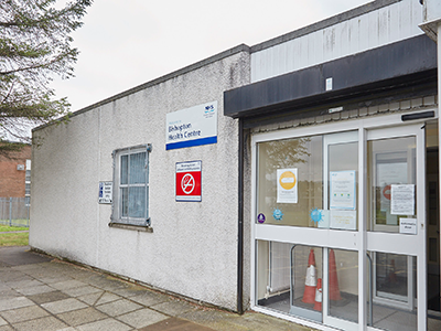 External photo of Bishopton Health Centre entrance