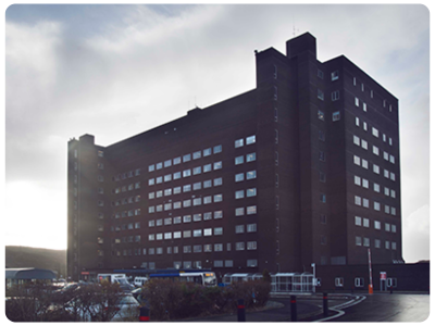Exterior photo of Inverclyde Royal Infirmary