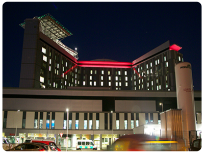 Photo of Queen Elizabeth University Hospital at Night
