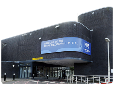 photo of exterior of Royal Alexandra Hospital