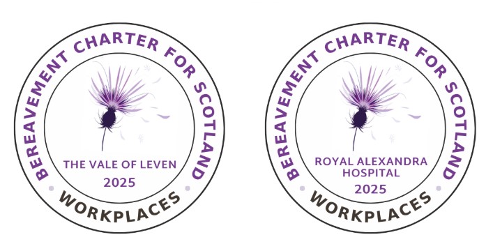 Royal Alexandra and Vale of Leven hospitals recognised for staff bereavement support