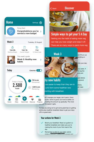 NHS Weight Loss App Screens