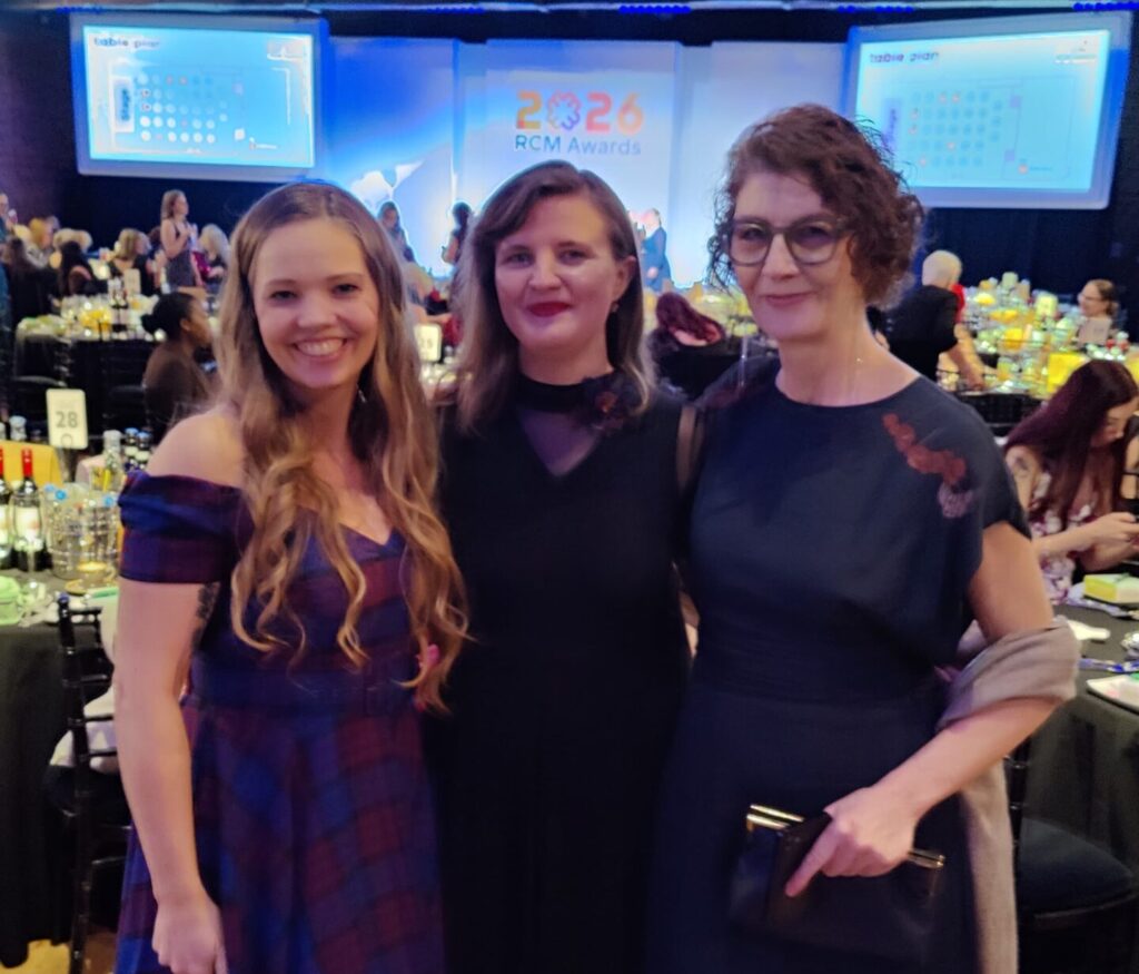 NHSGGC student Mira Waligora, centre, with other colleagues Siobhan Callagan and Jaki Lambert at the awards.
