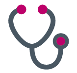 Illustrated icon of a stethoscope