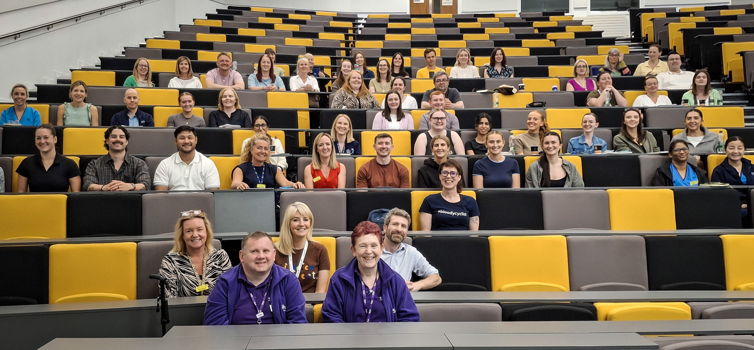 Some of the attendees at the Stroke Best Practice Event, sitting in the lecture theatre at the Teaching and Learning Centre.