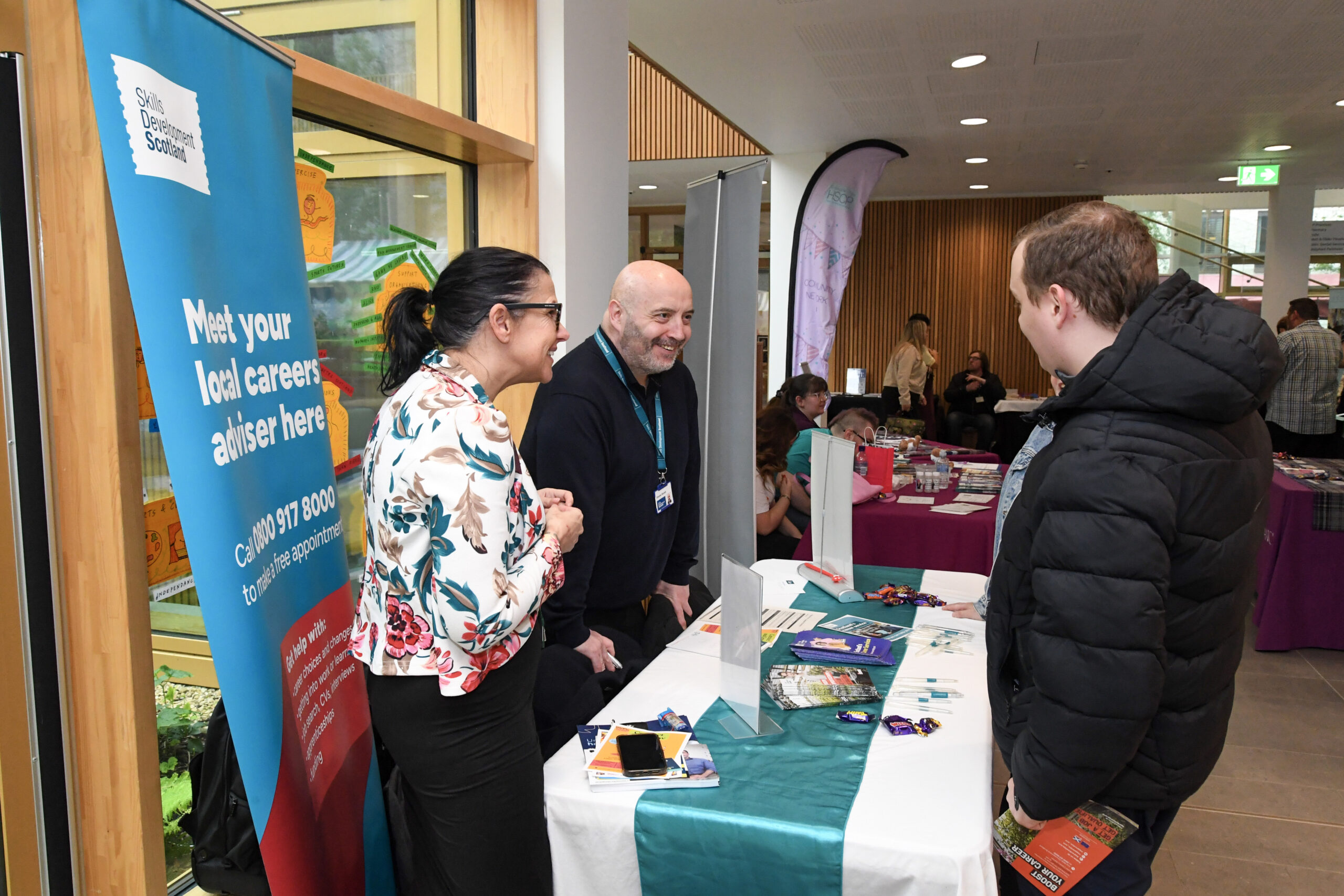 The Skills Development Scotland stall.