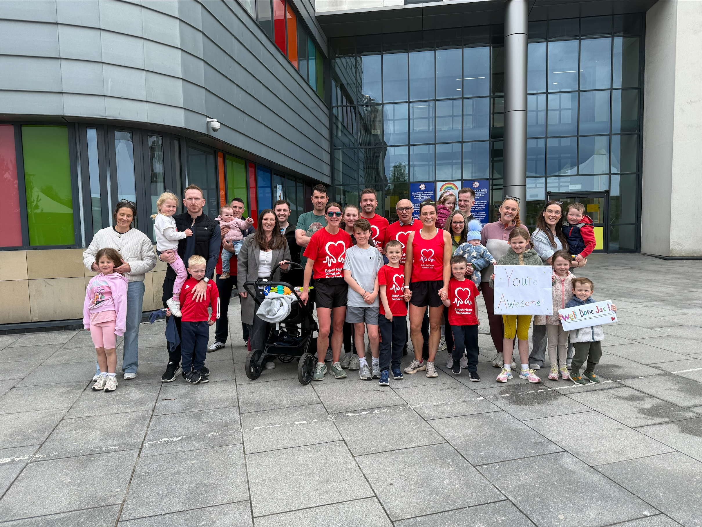 Cheers for mum crossing the finish line at the Royal Hospital for Children