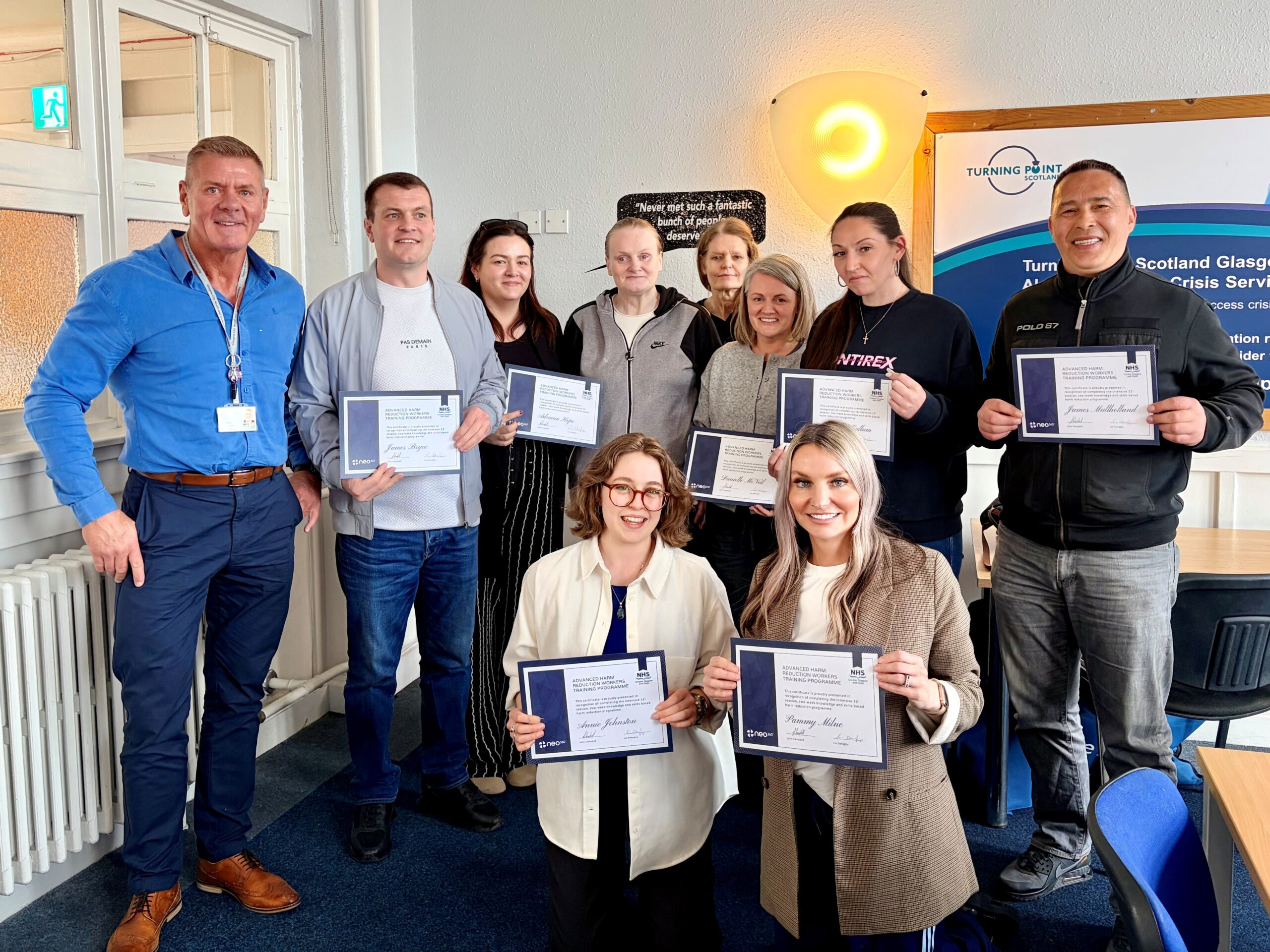 New wave of harm reduction specialists graduate as life-saving programme expands across Greater Glasgow and Clyde